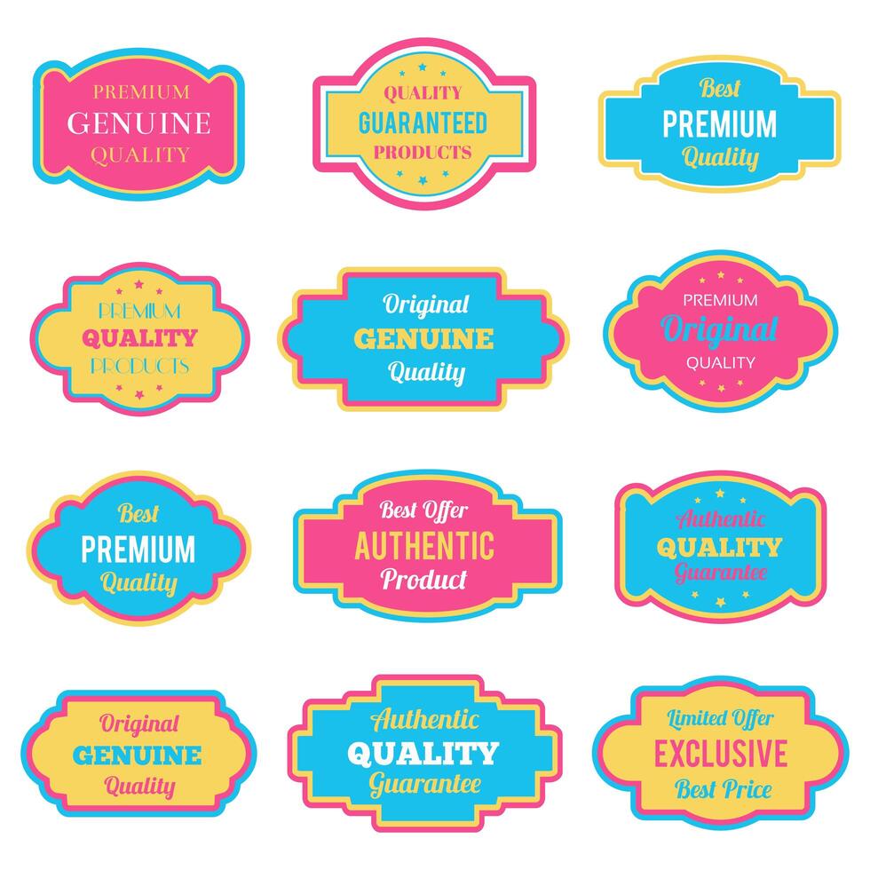 Colorful badges and labels set vector