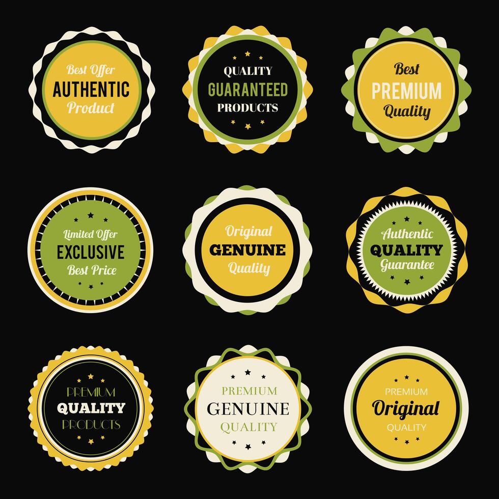 Retro vintage badges set vector