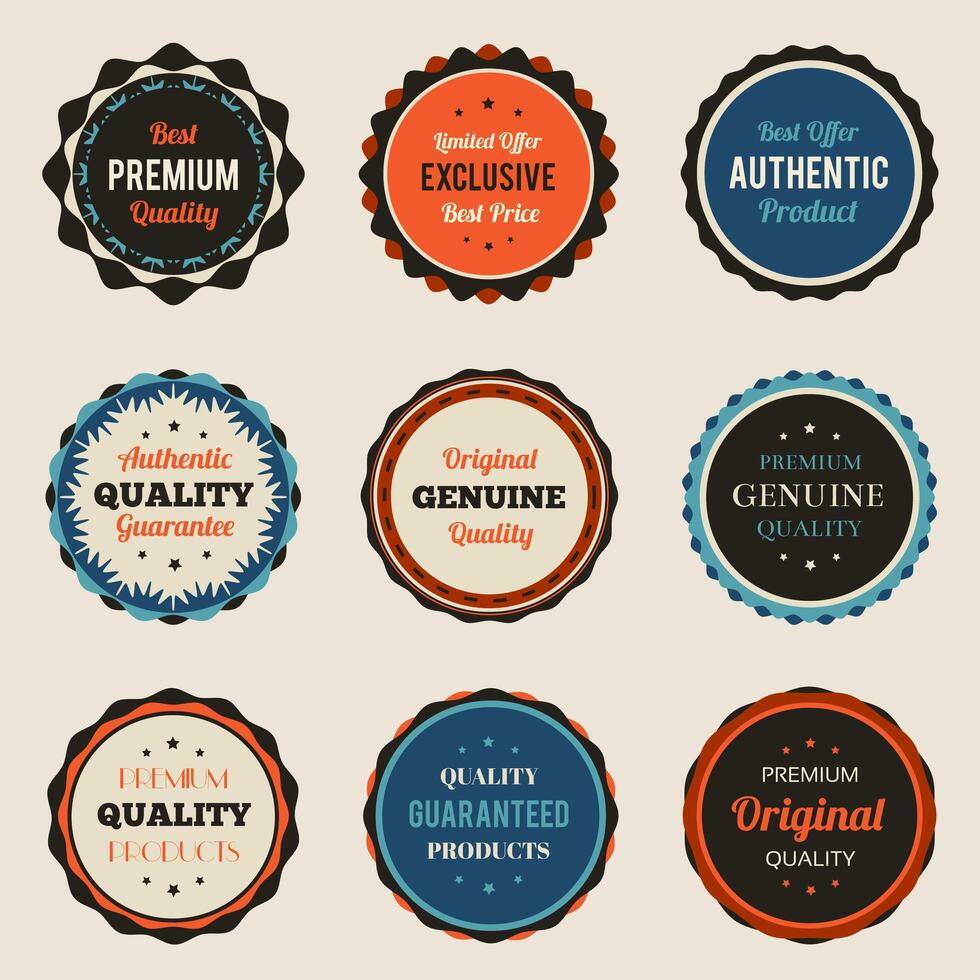 Retro vintage badges set vector