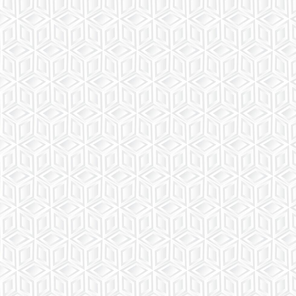 White cube geometric background, paper art pattern vector