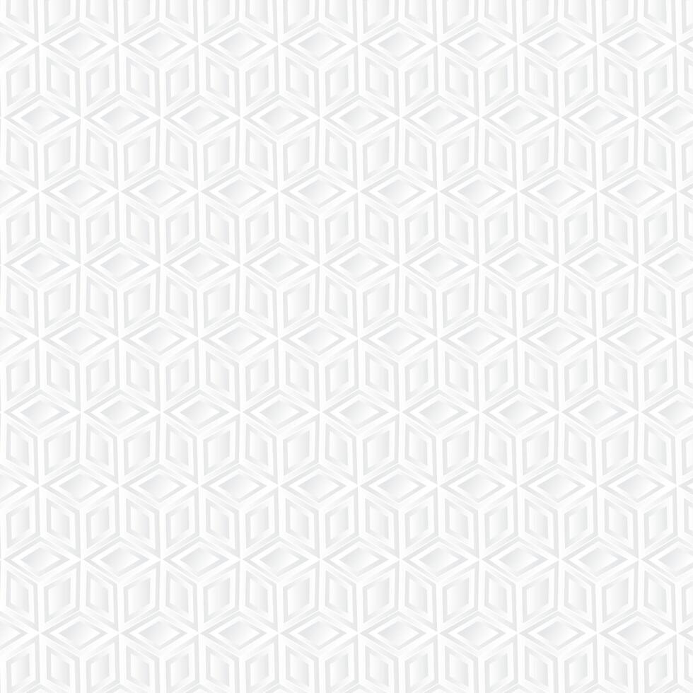 White cube geometric background, paper art pattern vector