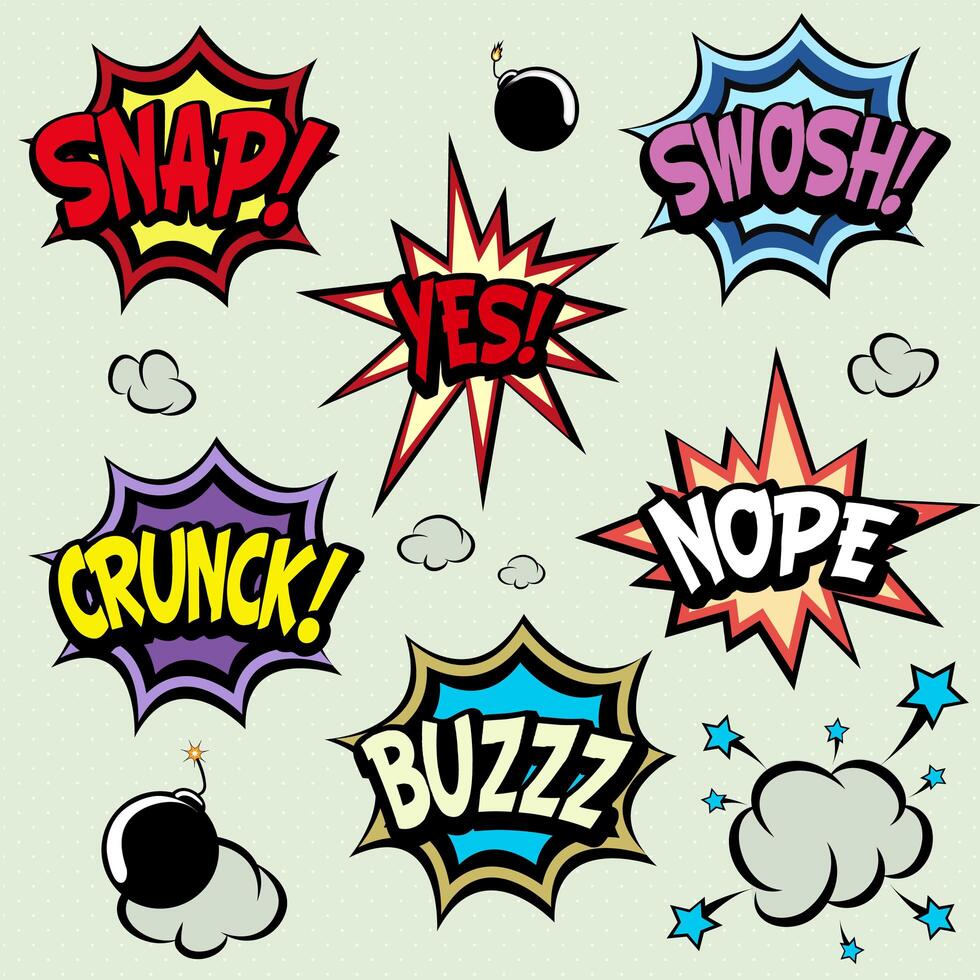 Comic book vector elements