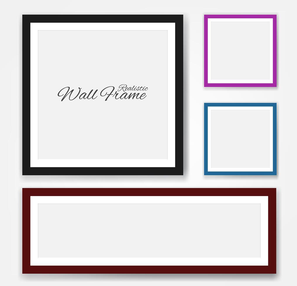 Realistic wall frames set vector