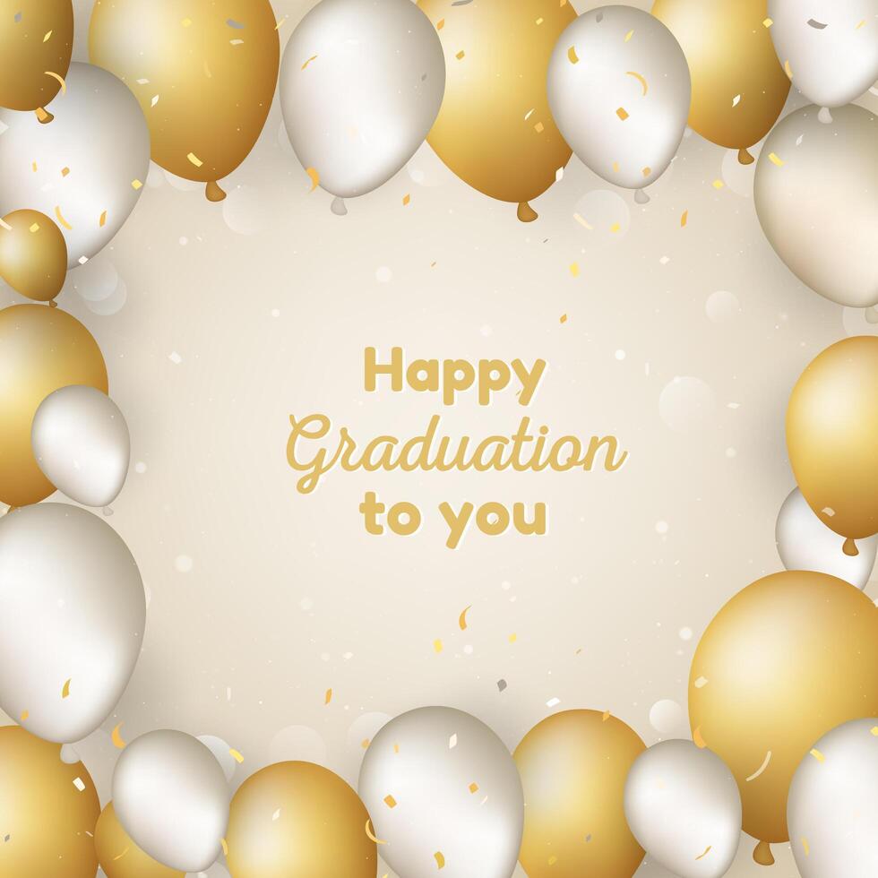 Happy graduation background with balloons vector