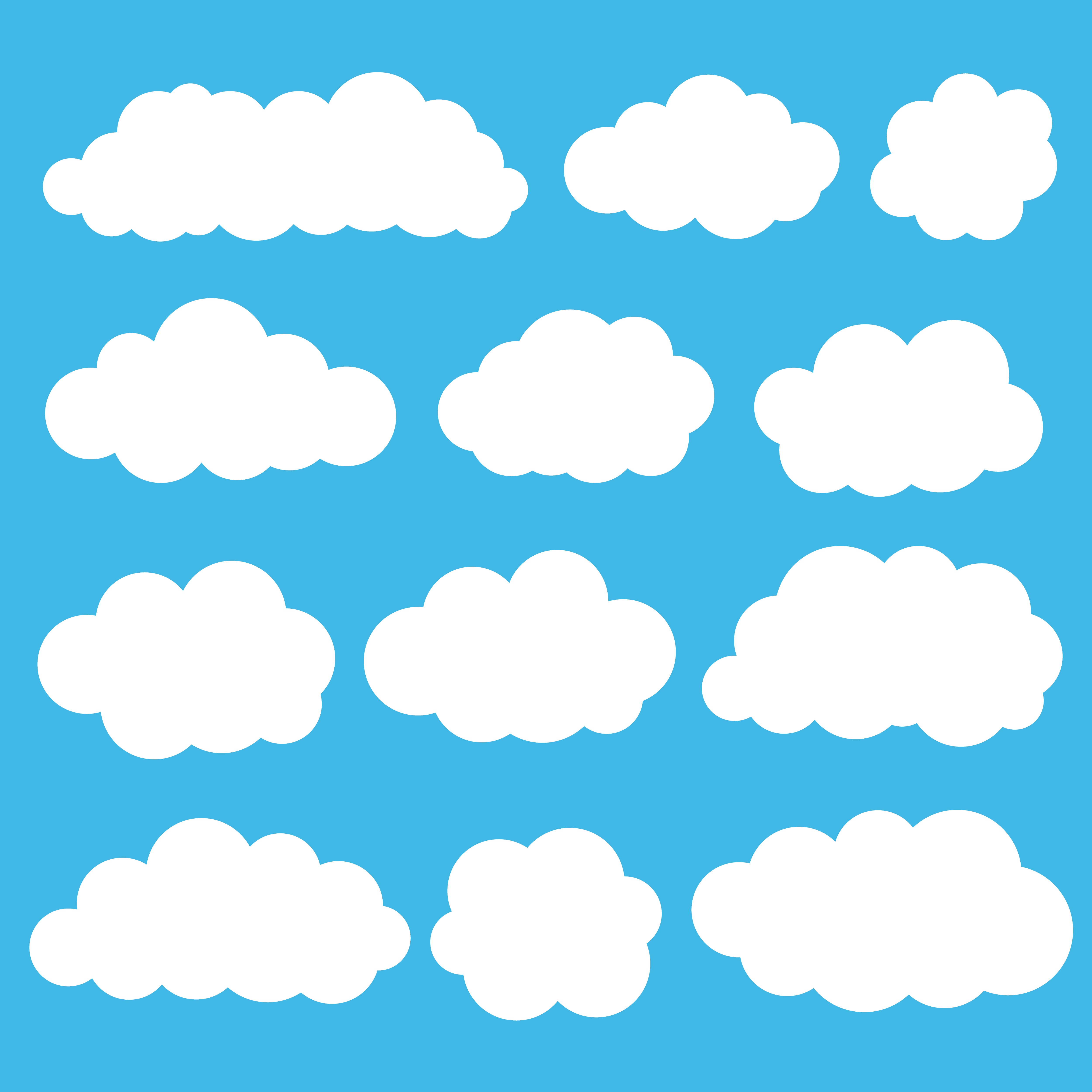 Download Cloud vector icon set white color on blue background. 570671 Vector Art at Vecteezy