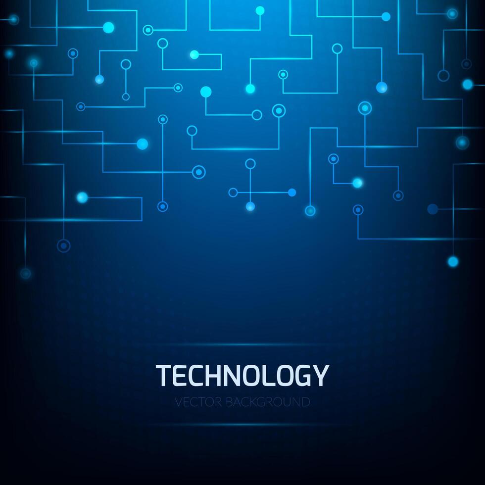 Fondo de tecnología azul. Fondo de tecnología abstracta placa de circuito vector