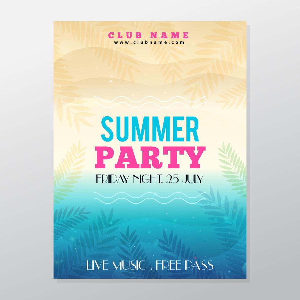 Summer tropical party posterSummer tropical party poster vector