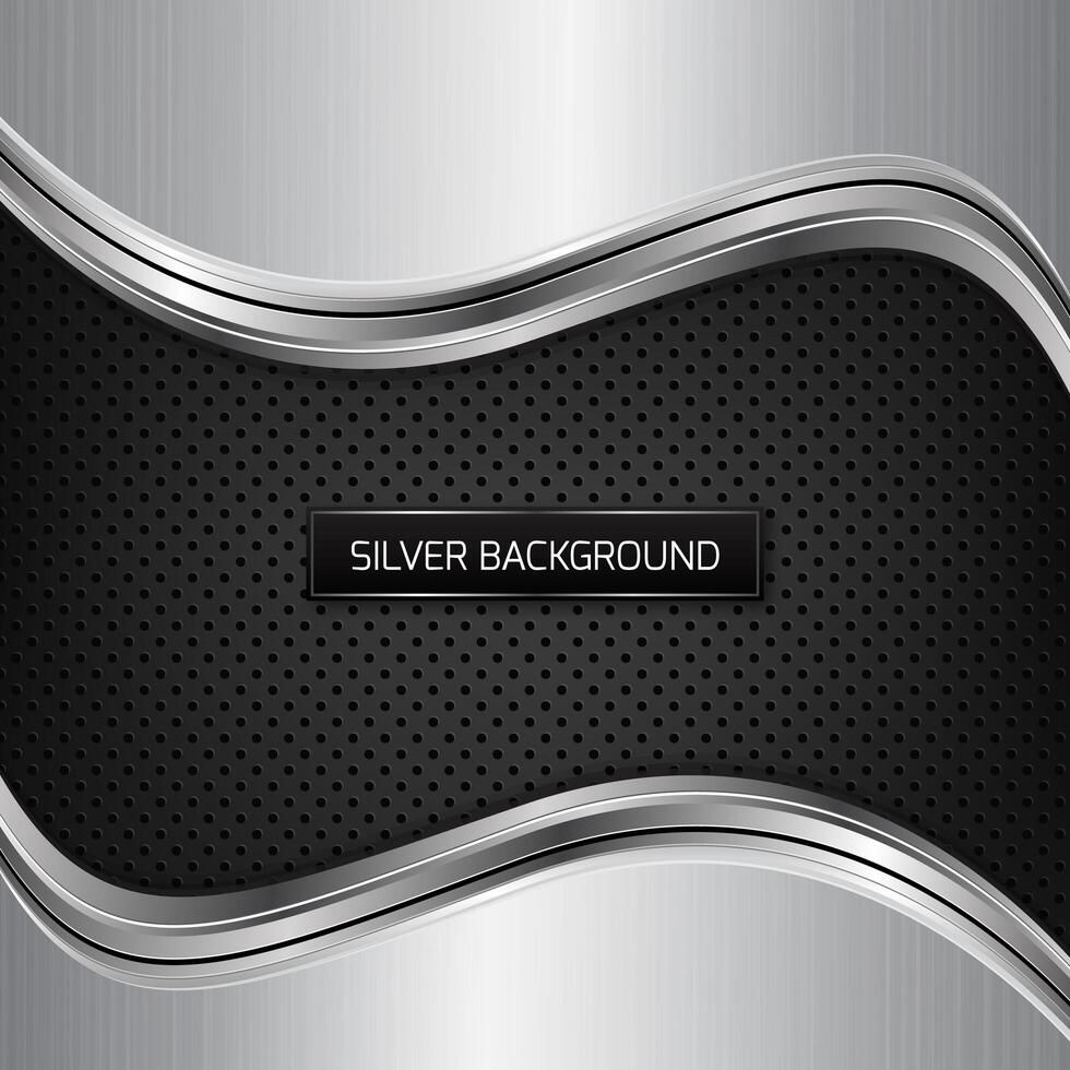 Silver metallic background. Silver metallic background on black fiber