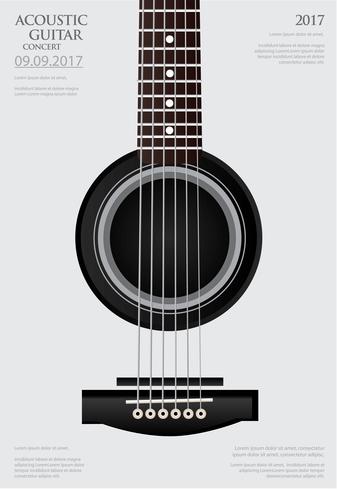 Ilustración de Vector de plantilla de fondo de cartel de concierto de guitarra