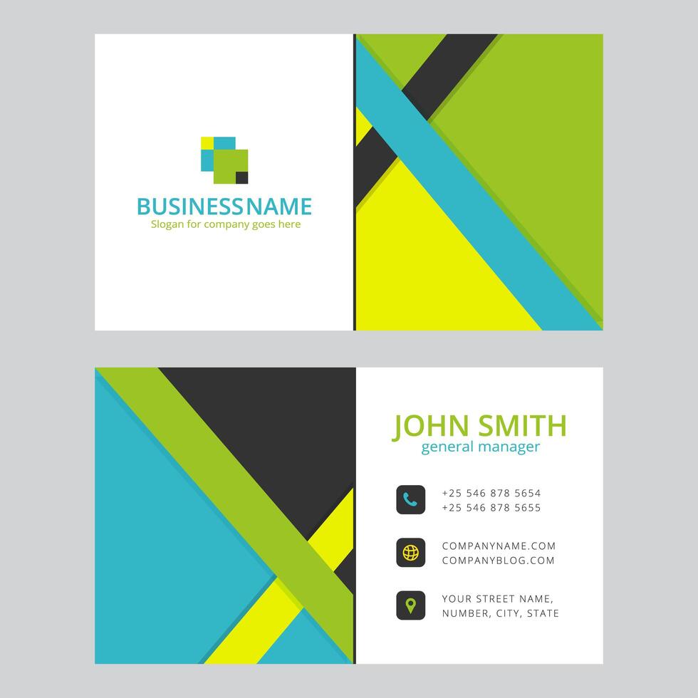 Modern colorful business card template design vector