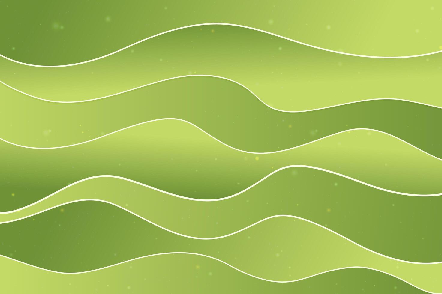 Green waves background, paper effect vector