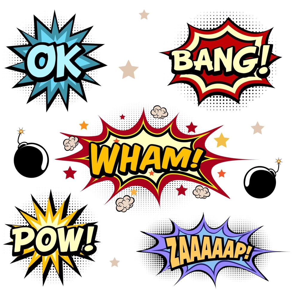 Comic book vector elements