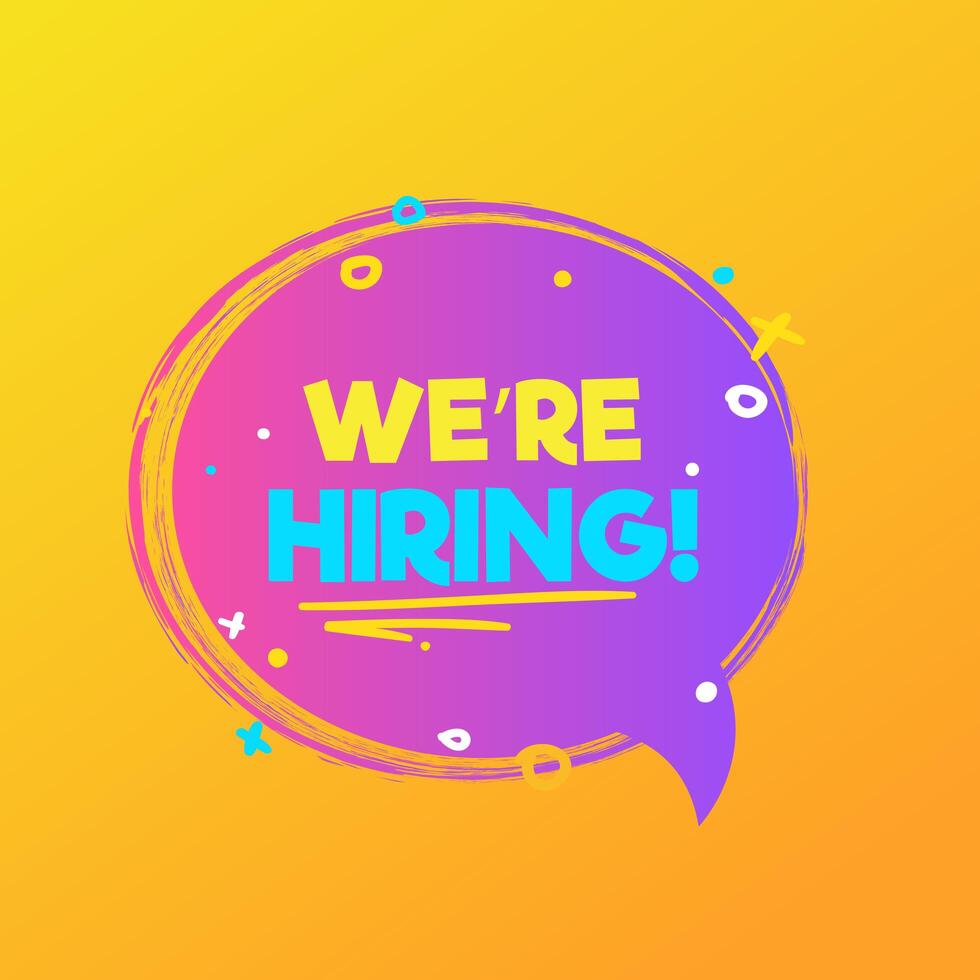 We are Hiring. Modern geometric Business Recruiting Concept. vector