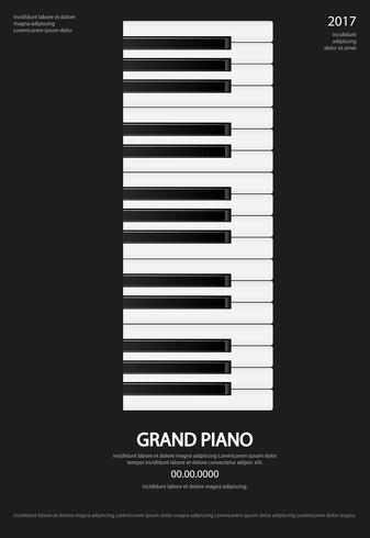 Music Grand Piano Poster Background Template Vector illustration