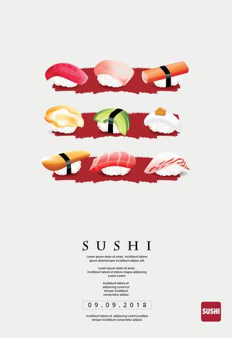 Cartel de sushi restaurante ilustración vectorial vector