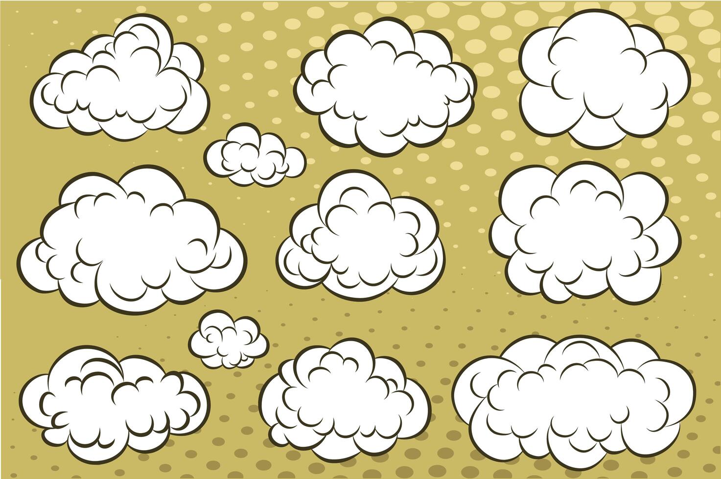 Comic book clouds vector