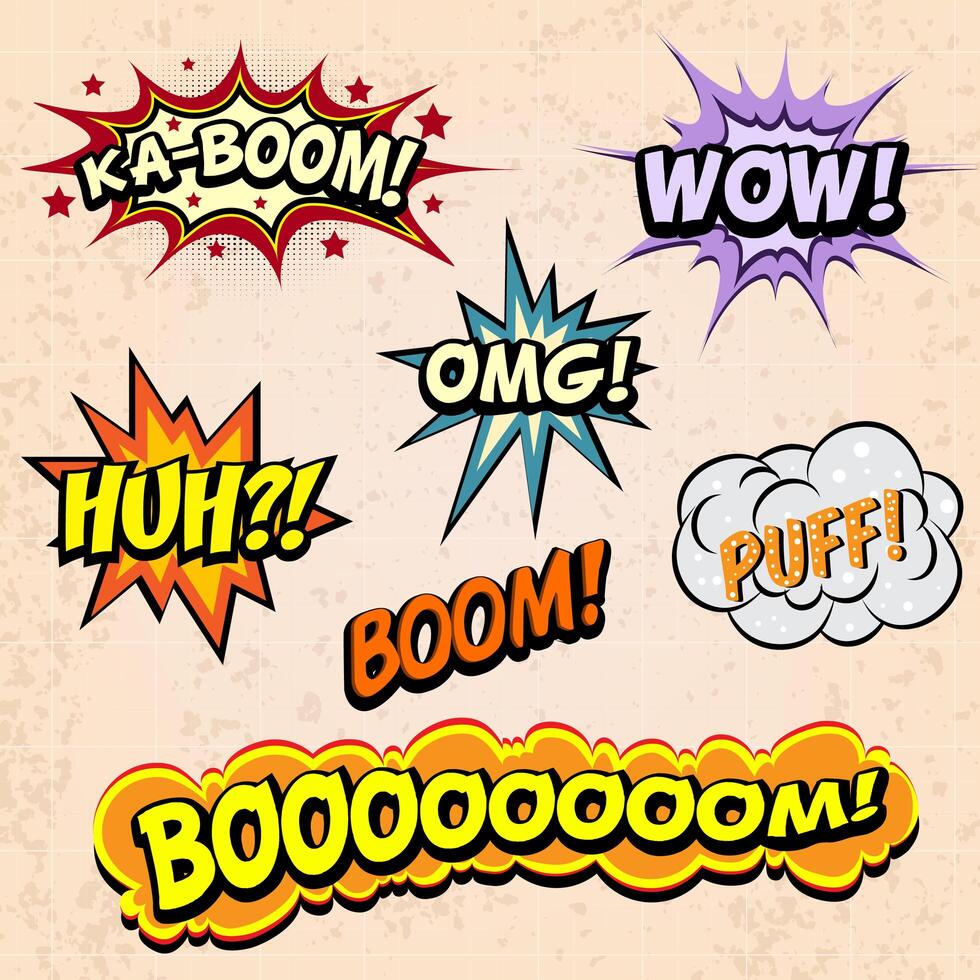 Comic book vector elements