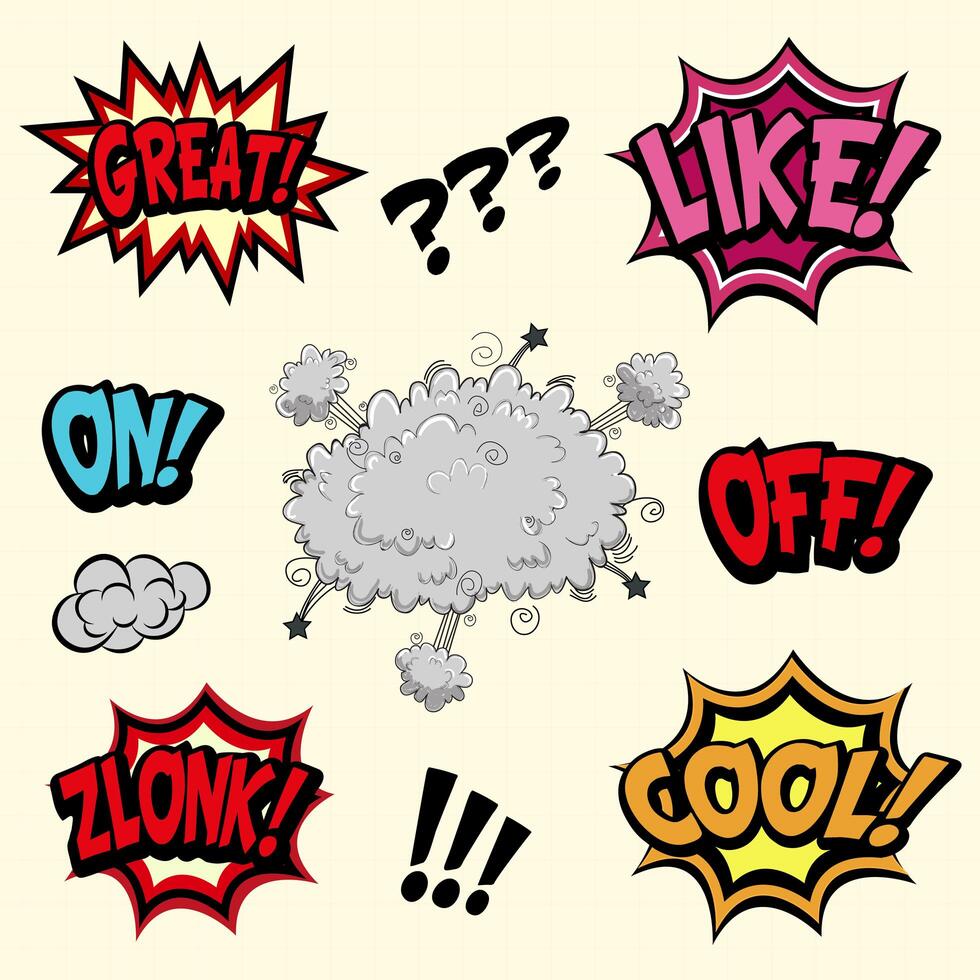 Comic book vector elements