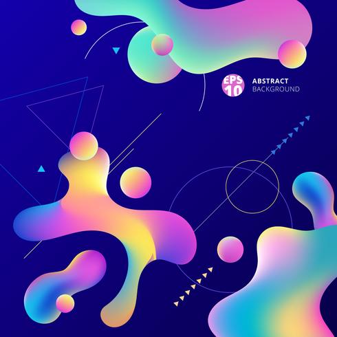 Abstract Colorful Plastic Shapes With Geometric On Blue