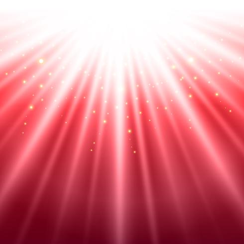 Abstract red shining light top magic with sparkling background. vector