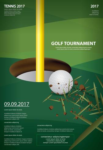 Cartel de golf campeonato ilustración vectorial vector