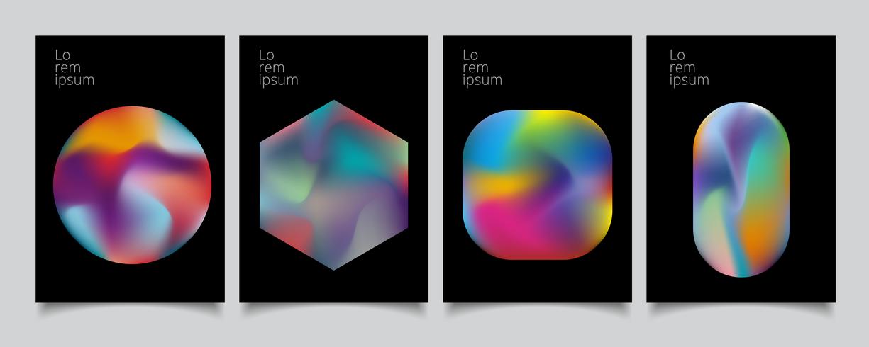 Abstract geometric modern colorful gradient shapes composition cover set design. vector