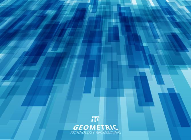 La tecnología abstracta diagonalmente superpuesta cuadrados geométricos forma el fondo azul del color de la perspectiva. vector