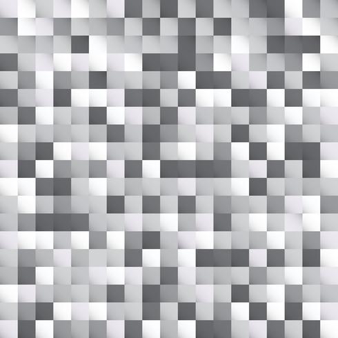 Diseño del fondo del pixel del modelo blanco y gris abstracto de los cuadrados vector