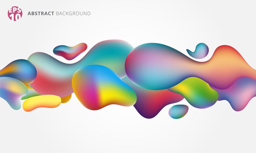 Abstract 3d Fluid Splash Plastic Shape Colorful On White