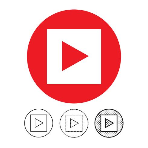 button video player icon vector