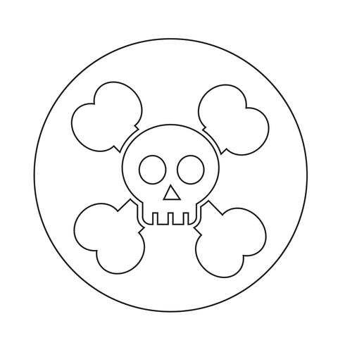 skull bone icon vector