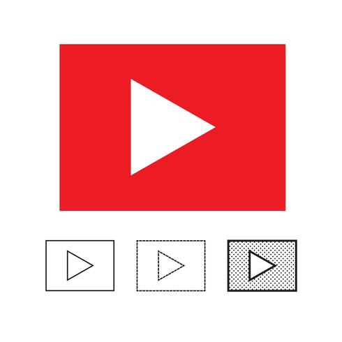 button video player icon vector