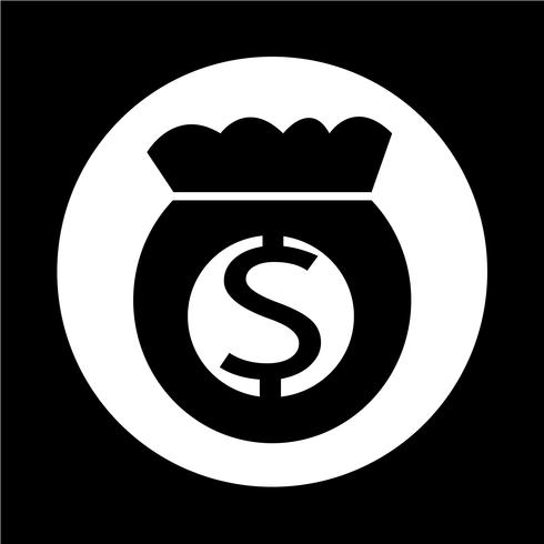 Money bag icon vector