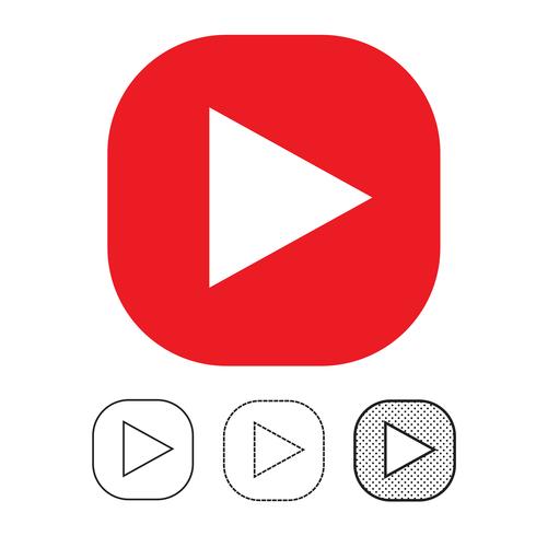 button video player icon vector