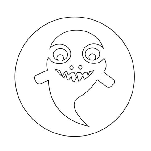 icono de halloween fantasma vector