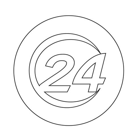 24 hours  icon vector