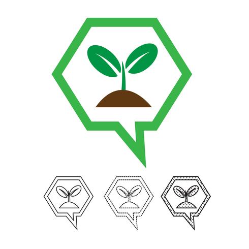 Vector icono de árbol de planta