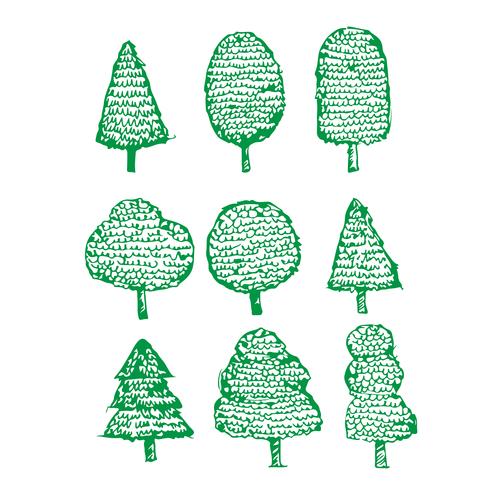 Hand drawn tree icon vector