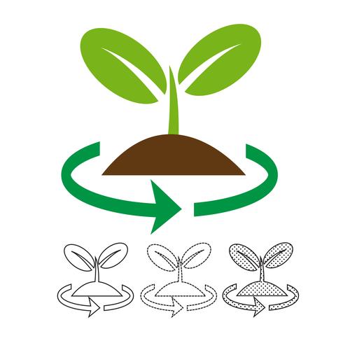 Vector icono de árbol de planta