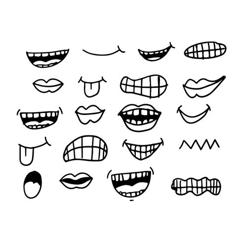 cartoon mouth icon vector