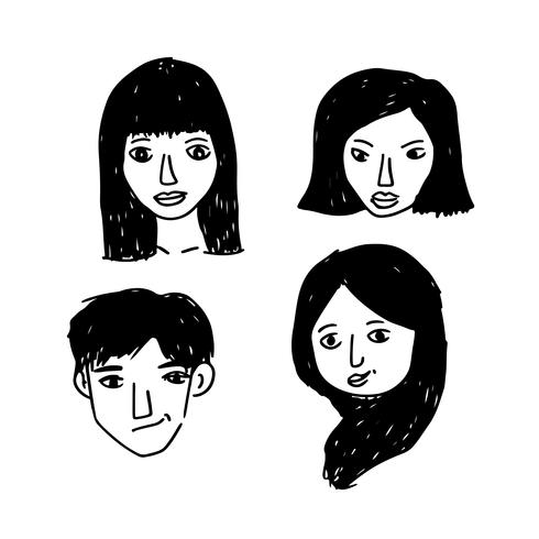 Icono de dibujos animados cara de personas vector