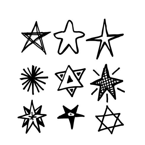 Icono de estrella dibujado a mano Doodle vector