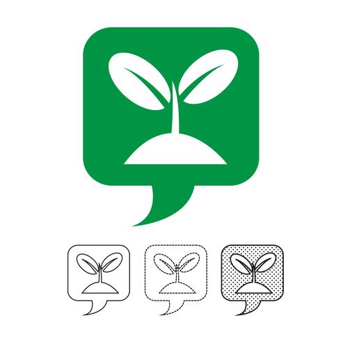 Vector icono de árbol de planta