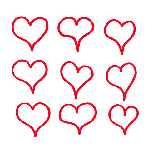 mano dibujar corazones icono de diseño vector