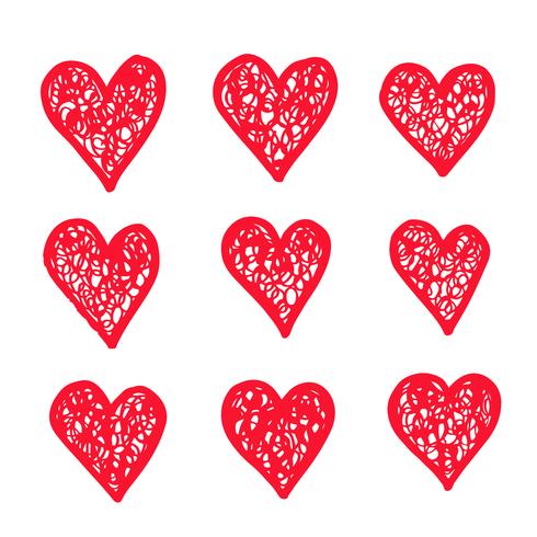 hand draw hearts icon design vector