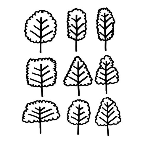 Hand drawn tree icon vector