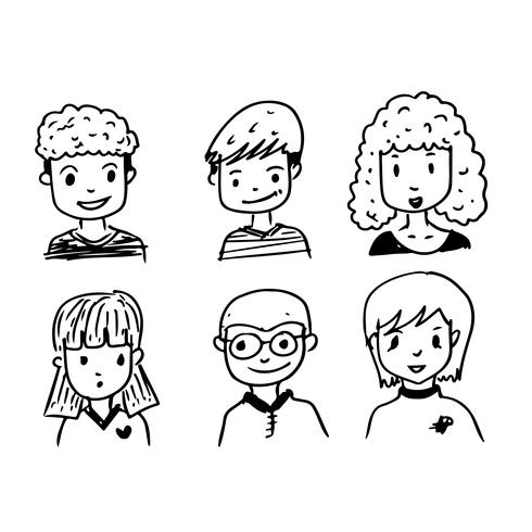 People face cartoon icon vector