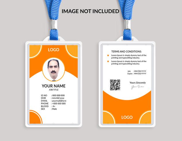 Yellow Awesome ID card template vector