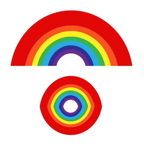 arco iris con el icono de la nube vector