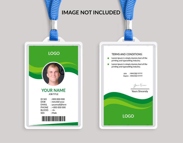 Green  Awesome ID card template vector